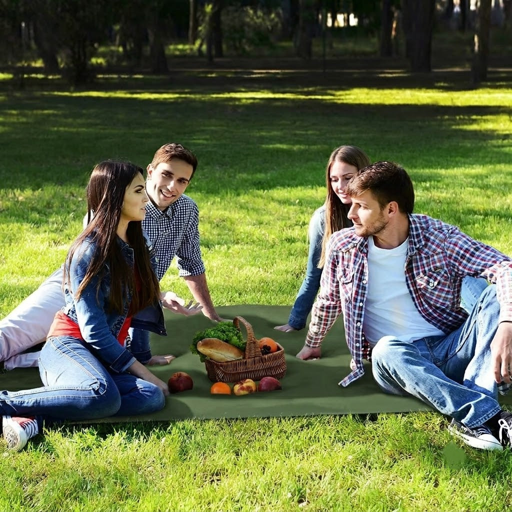 Waterproof Picnic & Beach Blanket — 2-3 Person, Packs Down Small